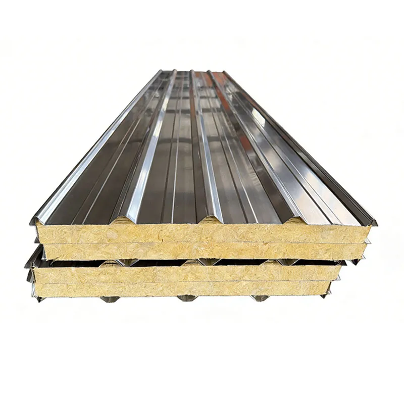 Сэндвич-панель с каменной ватой механического производства (2)